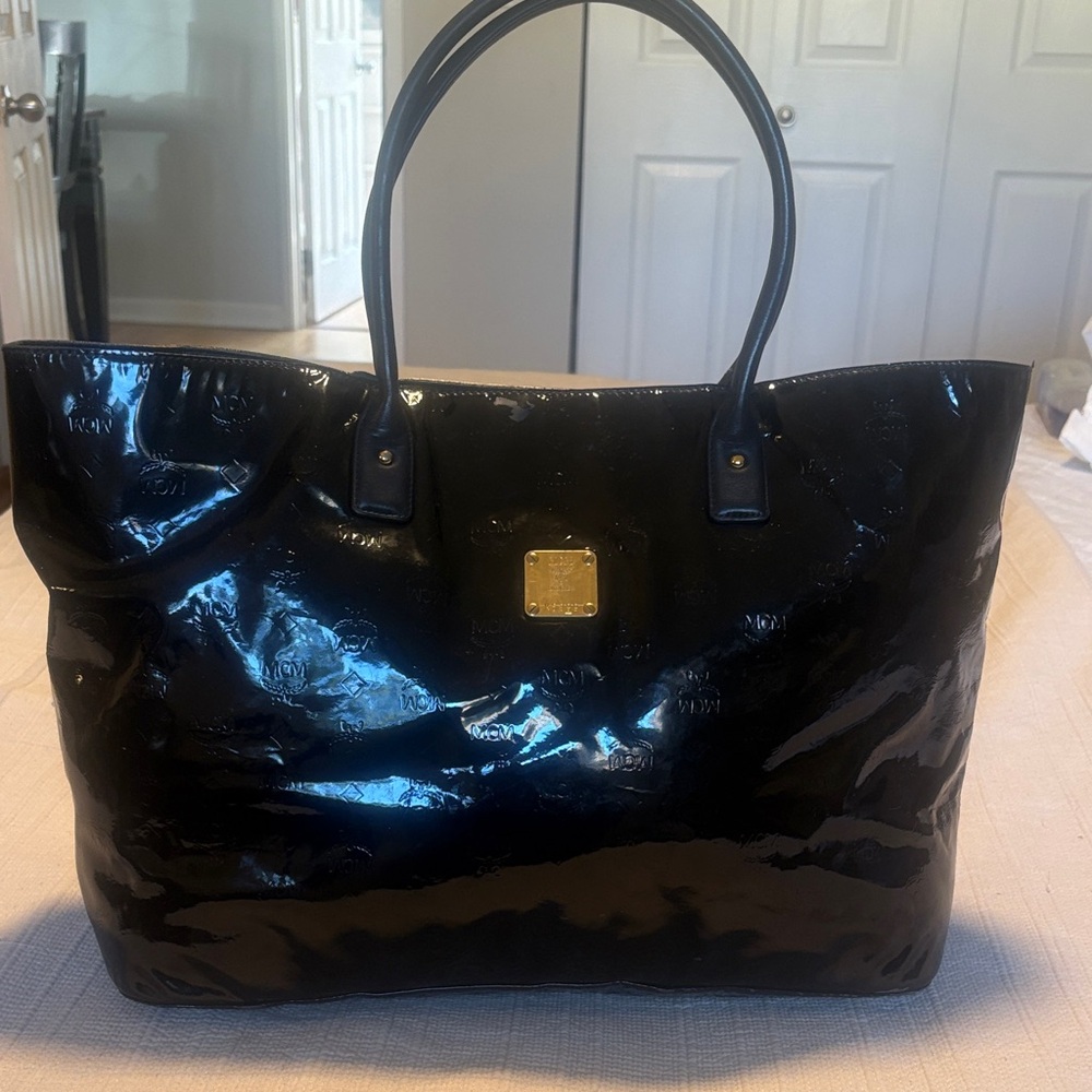 MCM Patent Leather XL Tote. In GUC